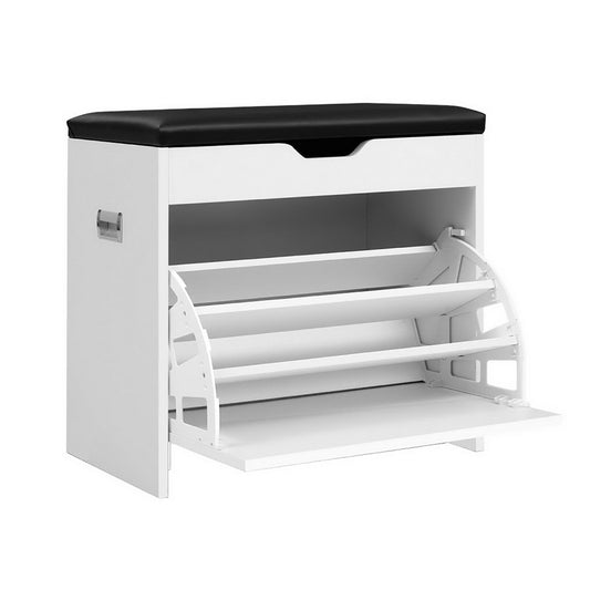 Marlook Shoe Rack Cabinet Bench 3-tier 15 Pairs White
