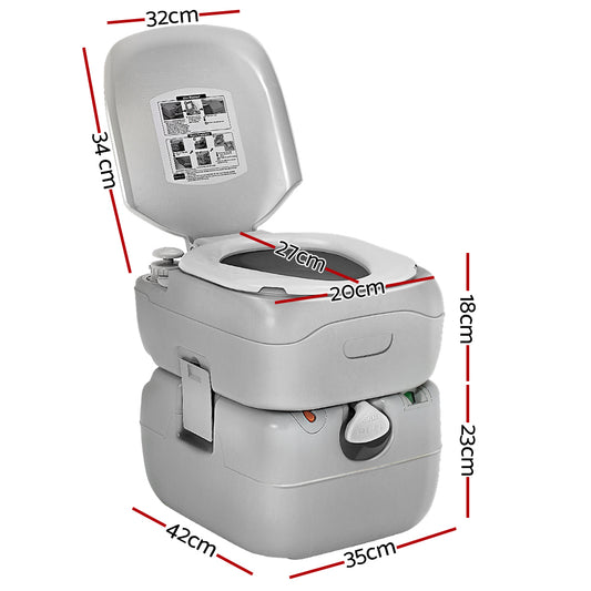 Marlook 22L Portable Camping Toilet Outdoor Flush Potty Boating