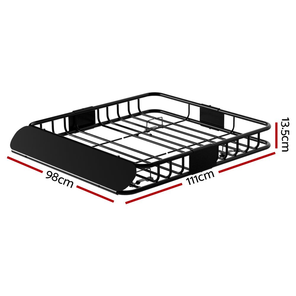 Marlook Universal Car Roof Rack Basket Luggage Vehicle Cargo Carrier 111cm Black