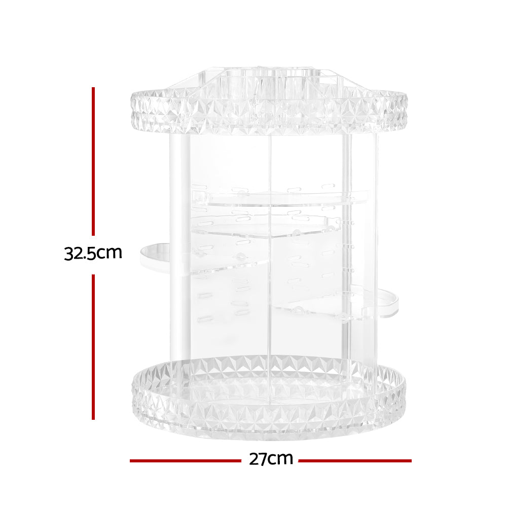 Marlook Makeup Case Acrylic Rotating Cosmetic Organizer Storage Display Holder