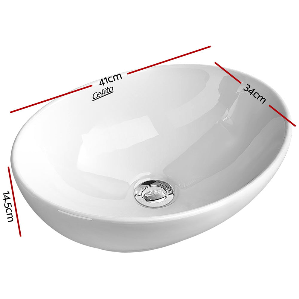 Marlook Bathroom Basin Ceramic Vanity Sink Hand Wash Bowl 41x34cm