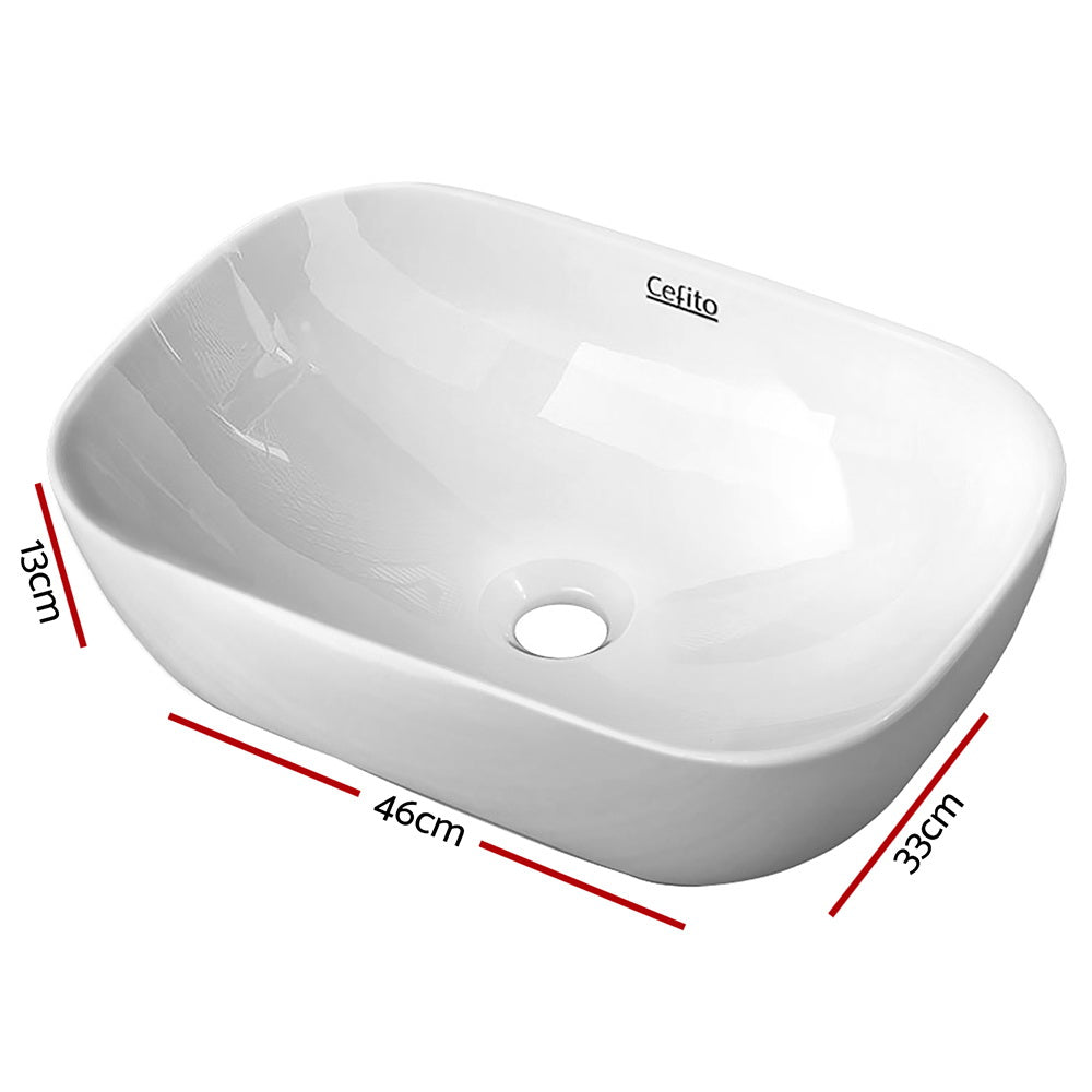 Marlook Bathroom Basin Ceramic Vanity Sink Hand Wash Bowl 46x33cm