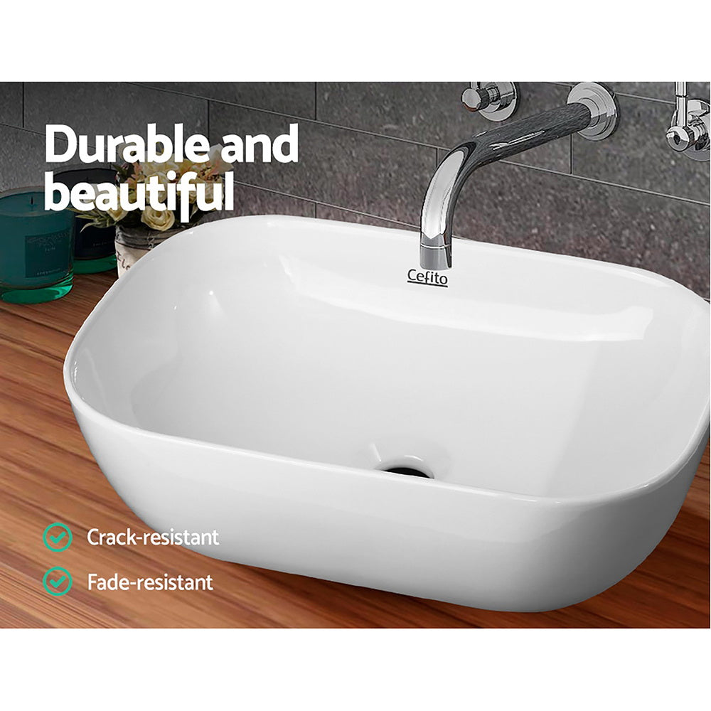 Marlook Bathroom Basin Ceramic Vanity Sink Hand Wash Bowl 46x33cm