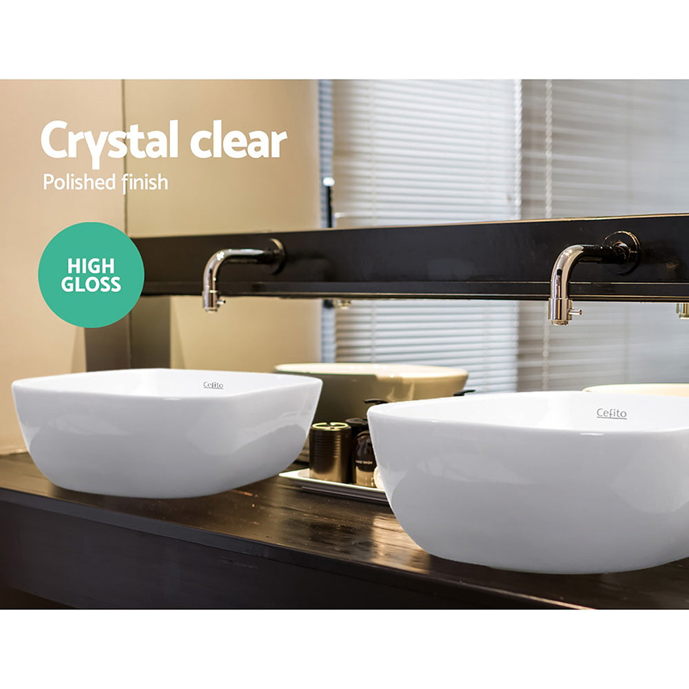 Marlook Bathroom Basin Ceramic Vanity Sink Hand Wash Bowl 46x33cm