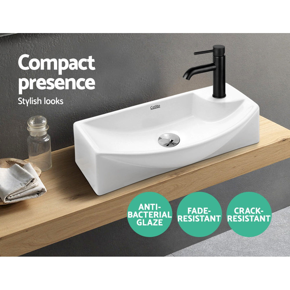 Marlook Bathroom Basin Ceramic Vanity Sink Hand Wash Bowl 45x23cm
