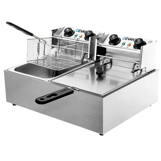 Marlook 20L Electric Commercial Deep Fryer Double Baskets 4400W