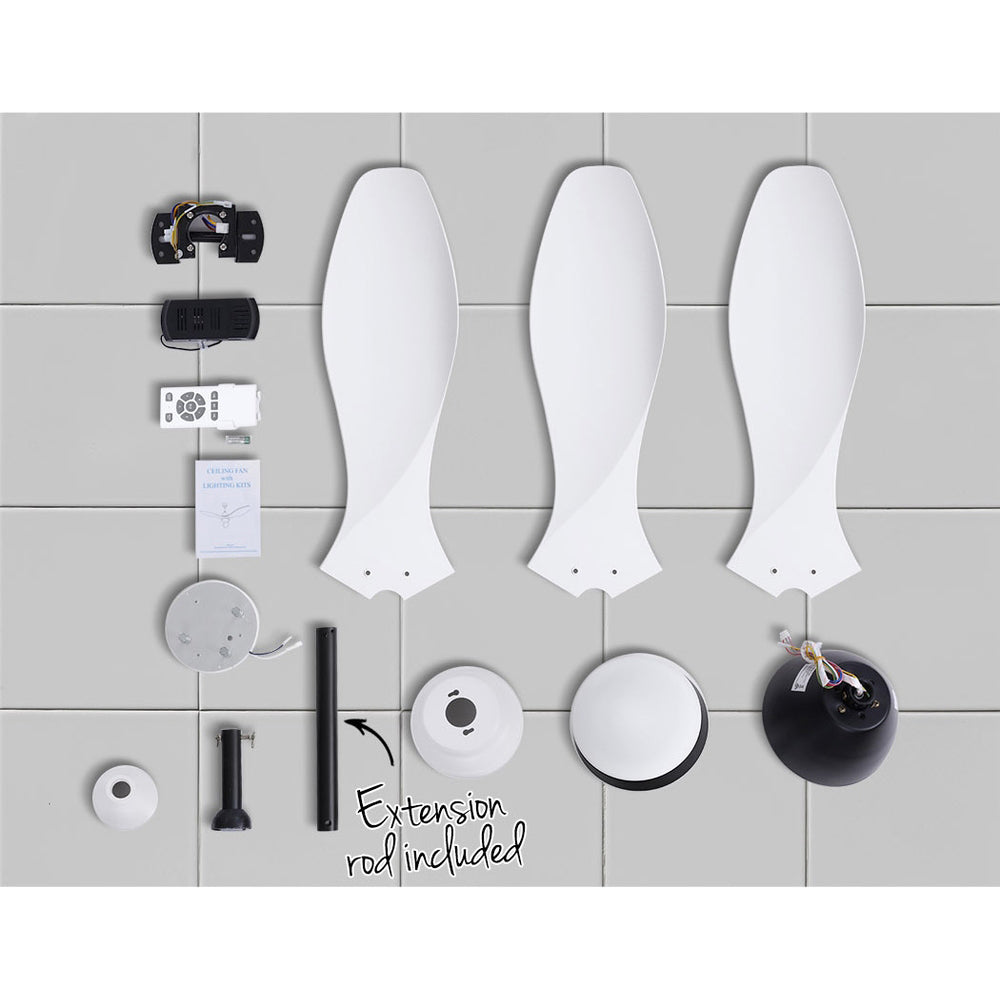 Marlook 48'' Ceiling Fan DC Motor w/Light w/Remote - White