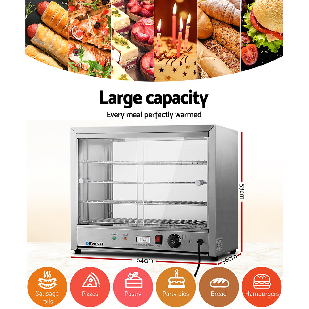 Marlook Commercial Food Warmer Hot Display Showcase Cabinet 64cm