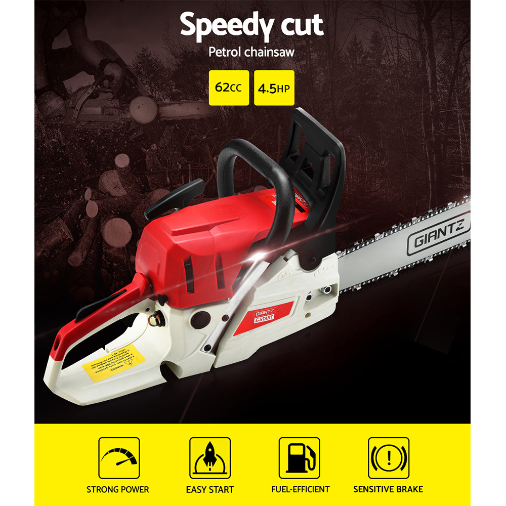Marlook Chainsaw Petrol 62CC 20" Bar Commercial E-Start Pruning Chain Saw,Marlook Chainsaw Petrol 62CC 20" Bar Commercial E-Start Pruning Chain Saw 4.5HP