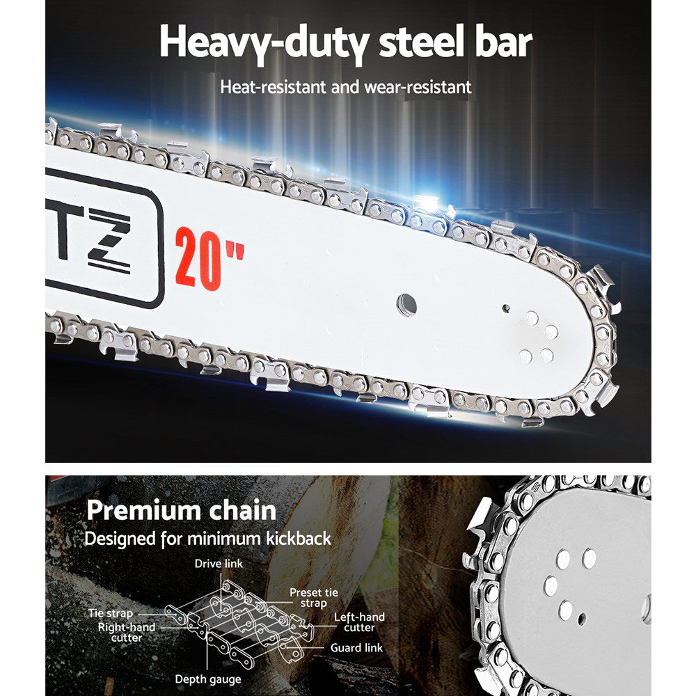 Marlook Chainsaw Petrol 52CC 20" Bar Commercial E-Start Pruning Chain Saw White,Marlook Chainsaw Petrol 52CC 20" Bar Commercial E-Start Pruning Chain Saw White