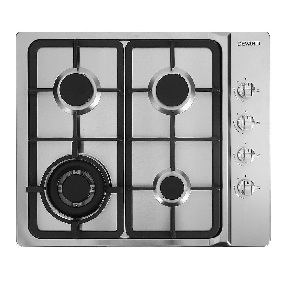 Marlook Gas Cooktop 60cm Stove Hob Silvir