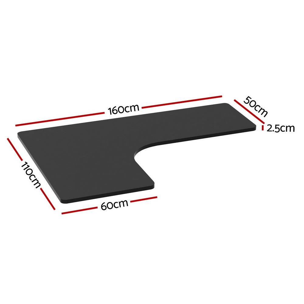 Marlook Standing Desk Top L-shape Black 160CM