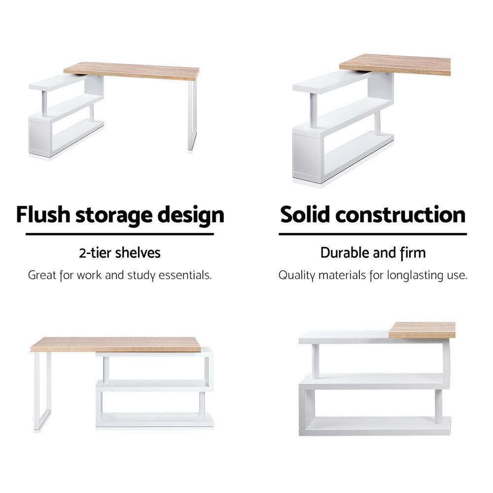 Marlook Computer Desk Bookshelf 140CM