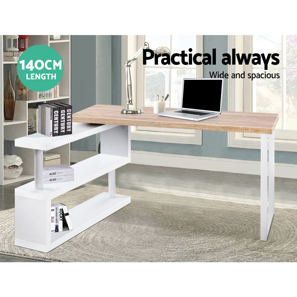 Marlook Computer Desk Bookshelf 140CM