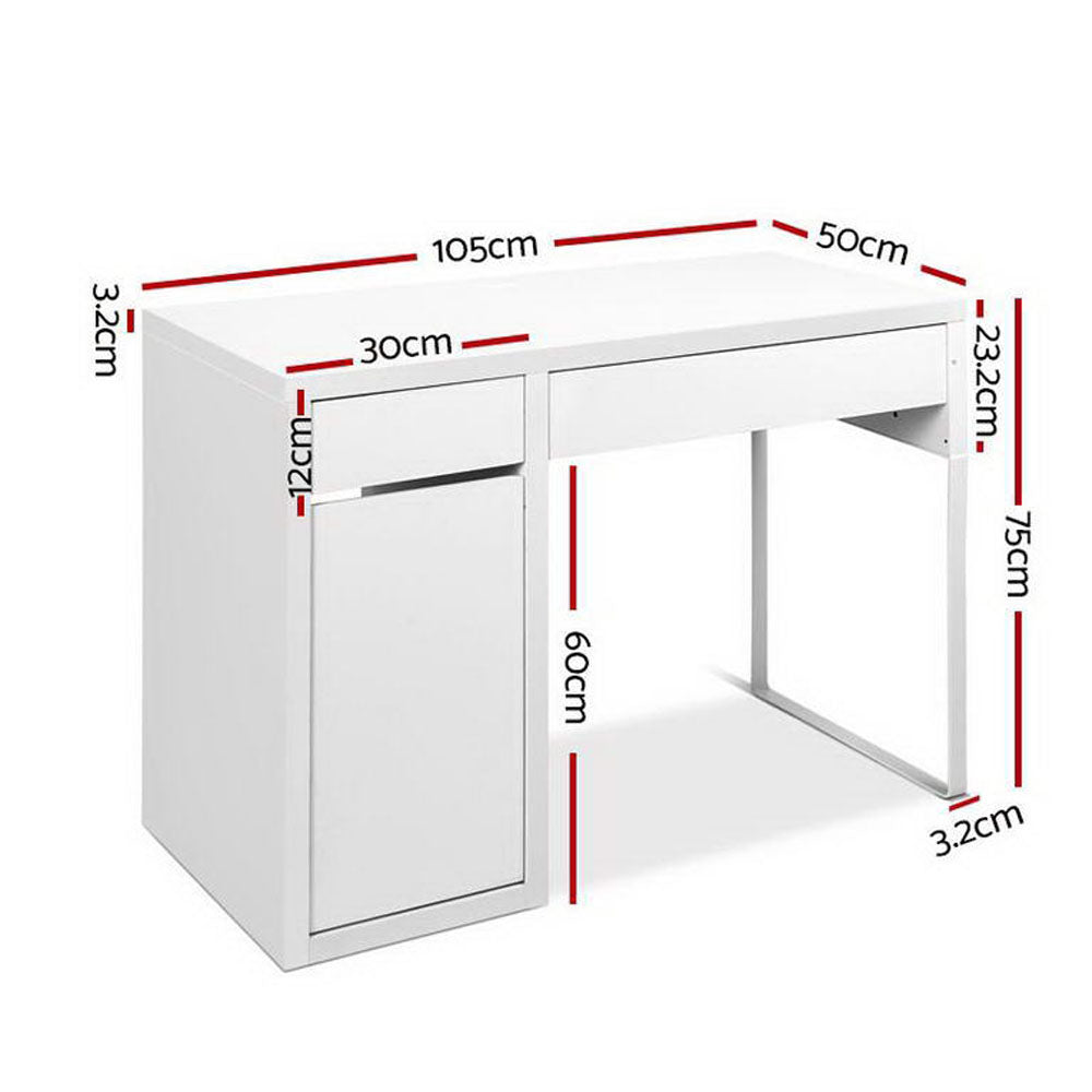 Marlook Computer Desk Drawer Cabinet White