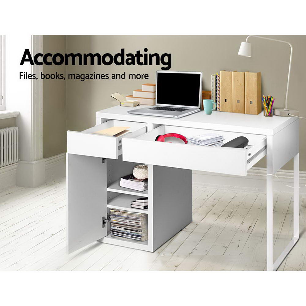 Marlook Computer Desk Drawer Cabinet White