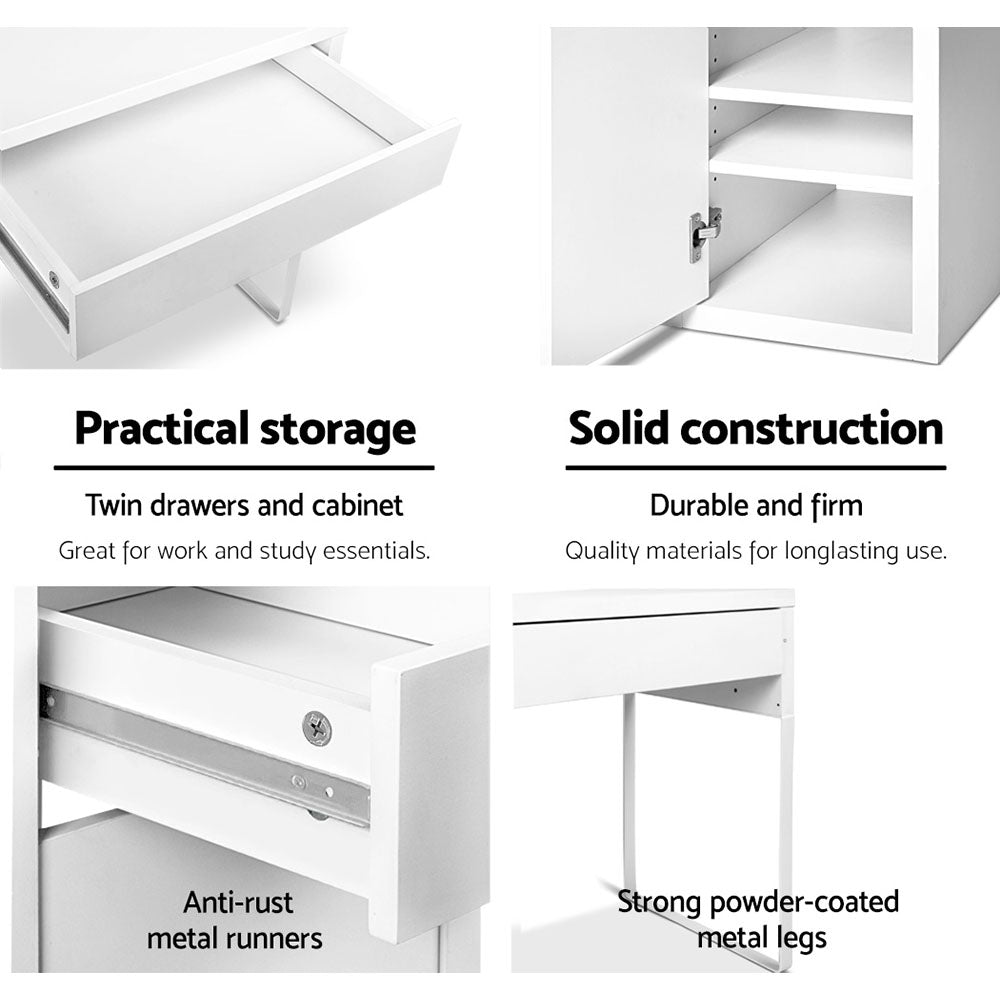 Marlook Computer Desk Drawer Cabinet White