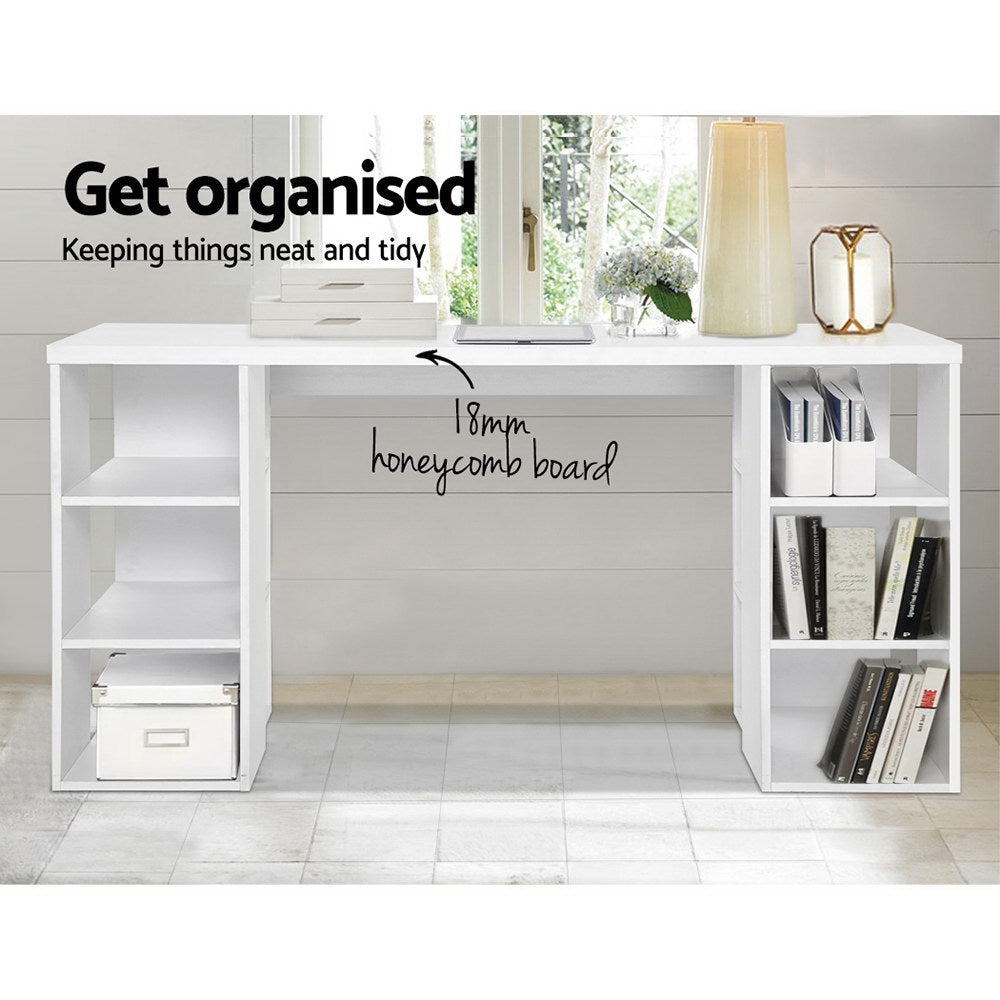 Marlook Computer Desk Bookshelf White 150CM