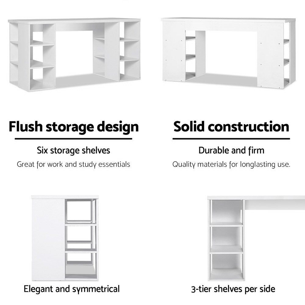Marlook Computer Desk Bookshelf White 150CM