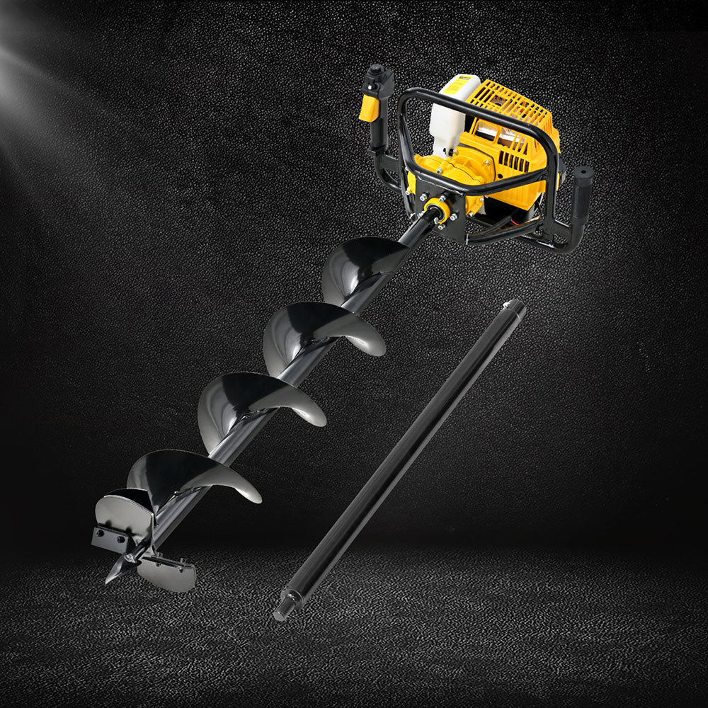 Marlook 82CC Post Hole Digger 200mm Petrol Drill Auger Extension Bits