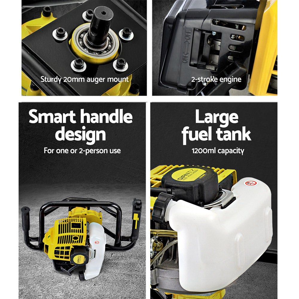 Marlook 92CC Post Hole Digger Motor Only Petrol Engine Yellow