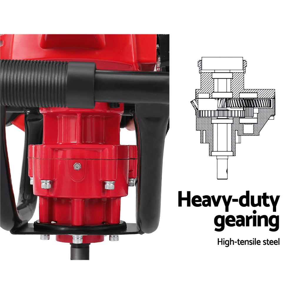 Marlook 80CC Post Hole Digger 200mm Petrol Drill Extension Auger Bits
