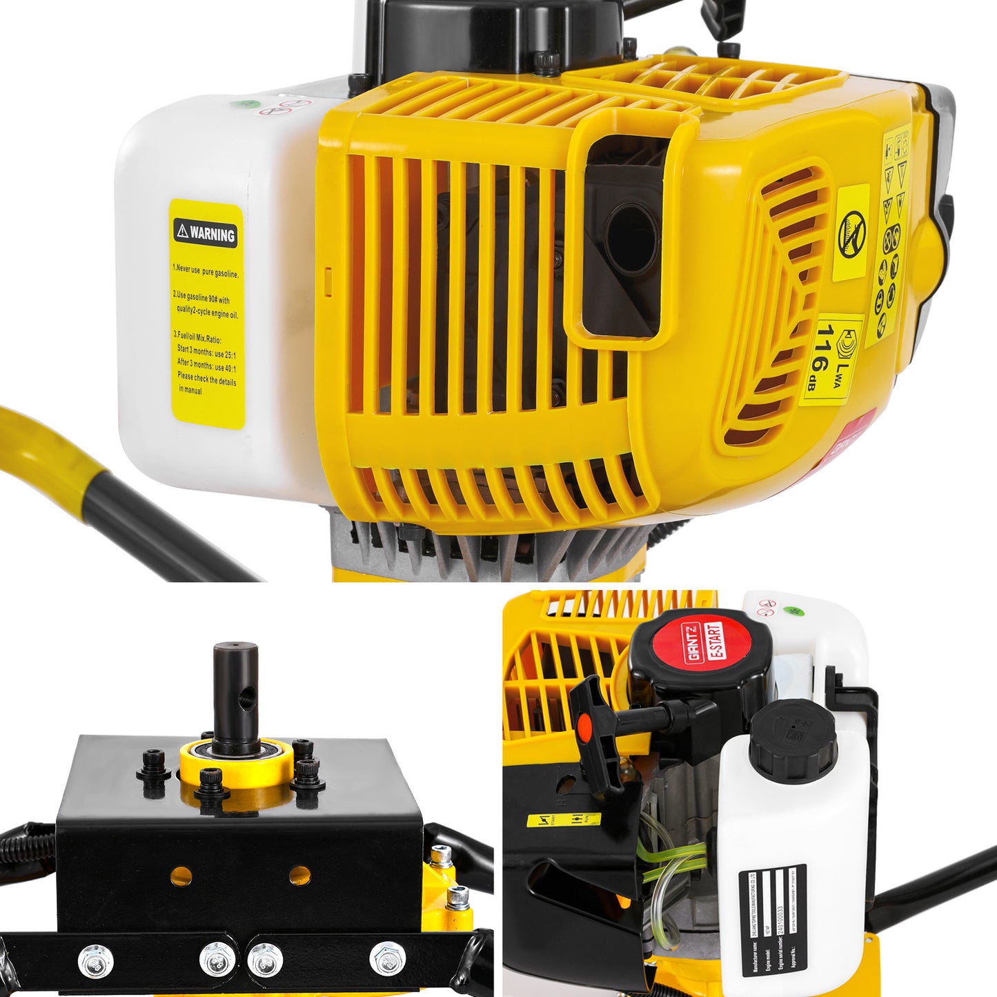 Marlook 74CC Post Hole Digger Motor Only Petrol Engine Yellow