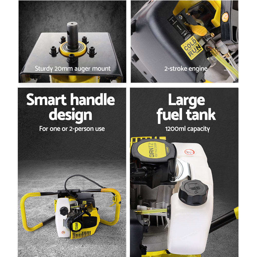 Marlook 80CC Post Hole Digger Motor Only Petrol Engine Yellow