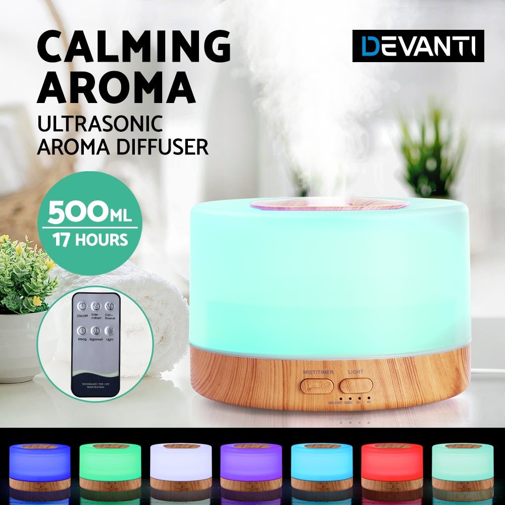 Marlook Aroma Diffuser Aromatherapy Light Wood 500ml