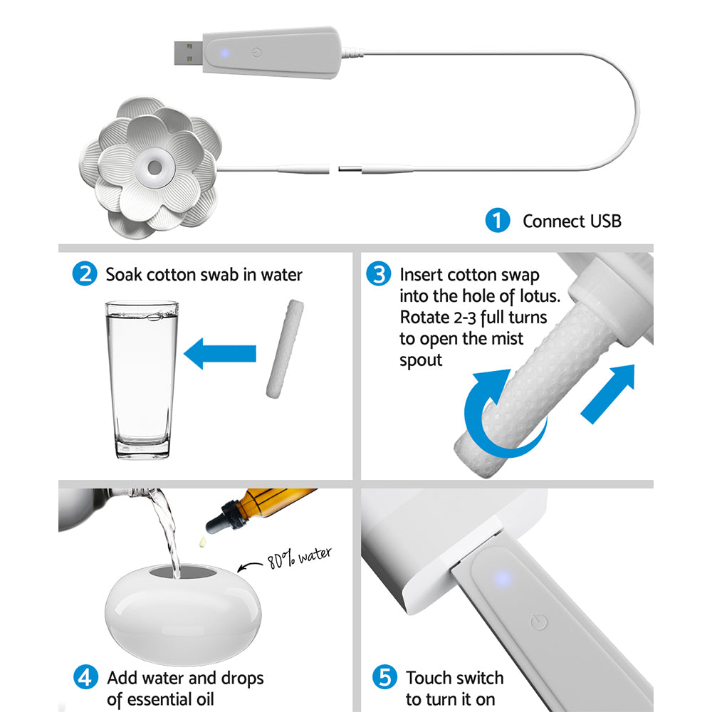 Marlook Aroma Diffuser Aromatherapy Lotus 200ml