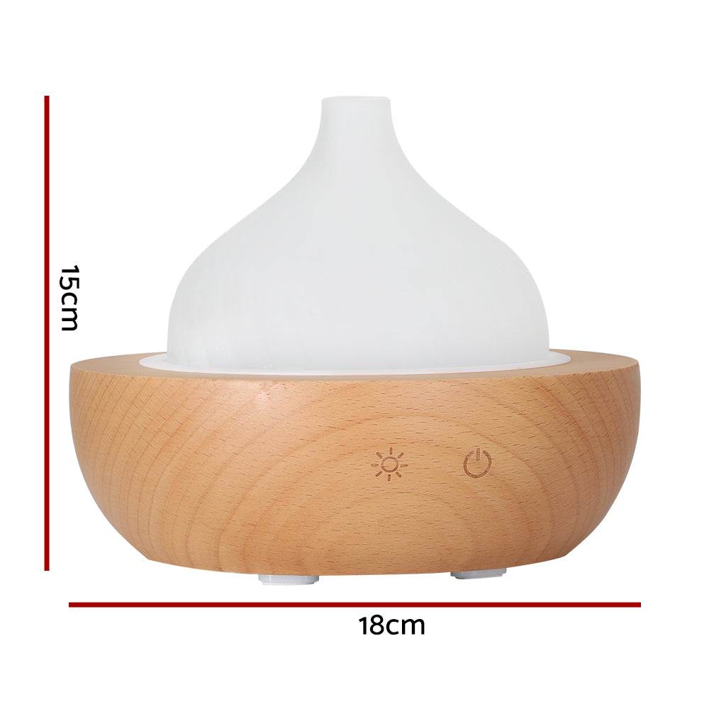 Marlook Aroma Aromatherapy Diffuser LED Oil Ultrasonic Air Humidifier Glass Wood