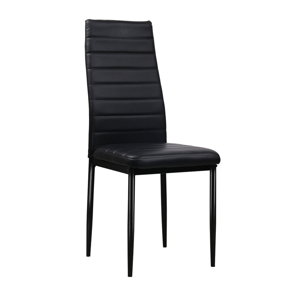 Marlook Dining Chairs Set of 4 Leather Channel Tufted Black