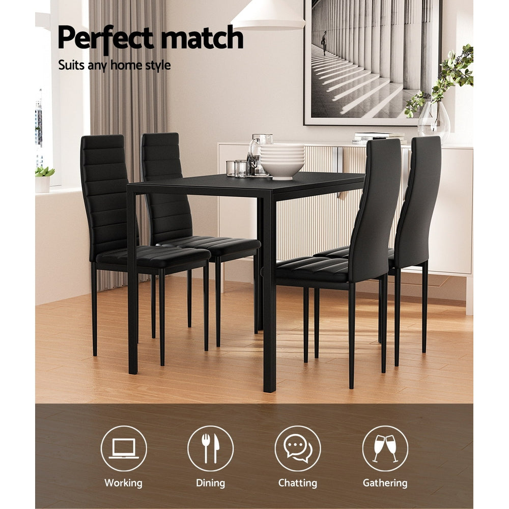 Marlook Dining Chairs and Table Dining Set 4 Chair Set Of 5 Black
