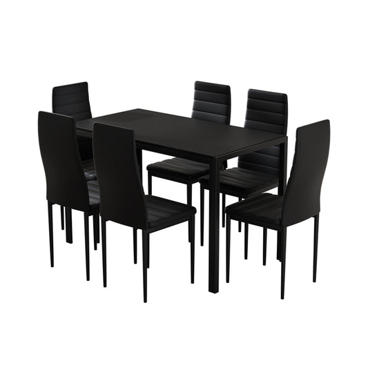 Marlook Dining Chairs and Table Dining Set 6 Chair Set Of 7 Black