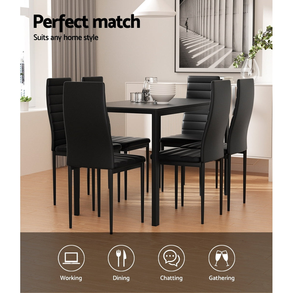 Marlook Dining Chairs and Table Dining Set 6 Chair Set Of 7 Black