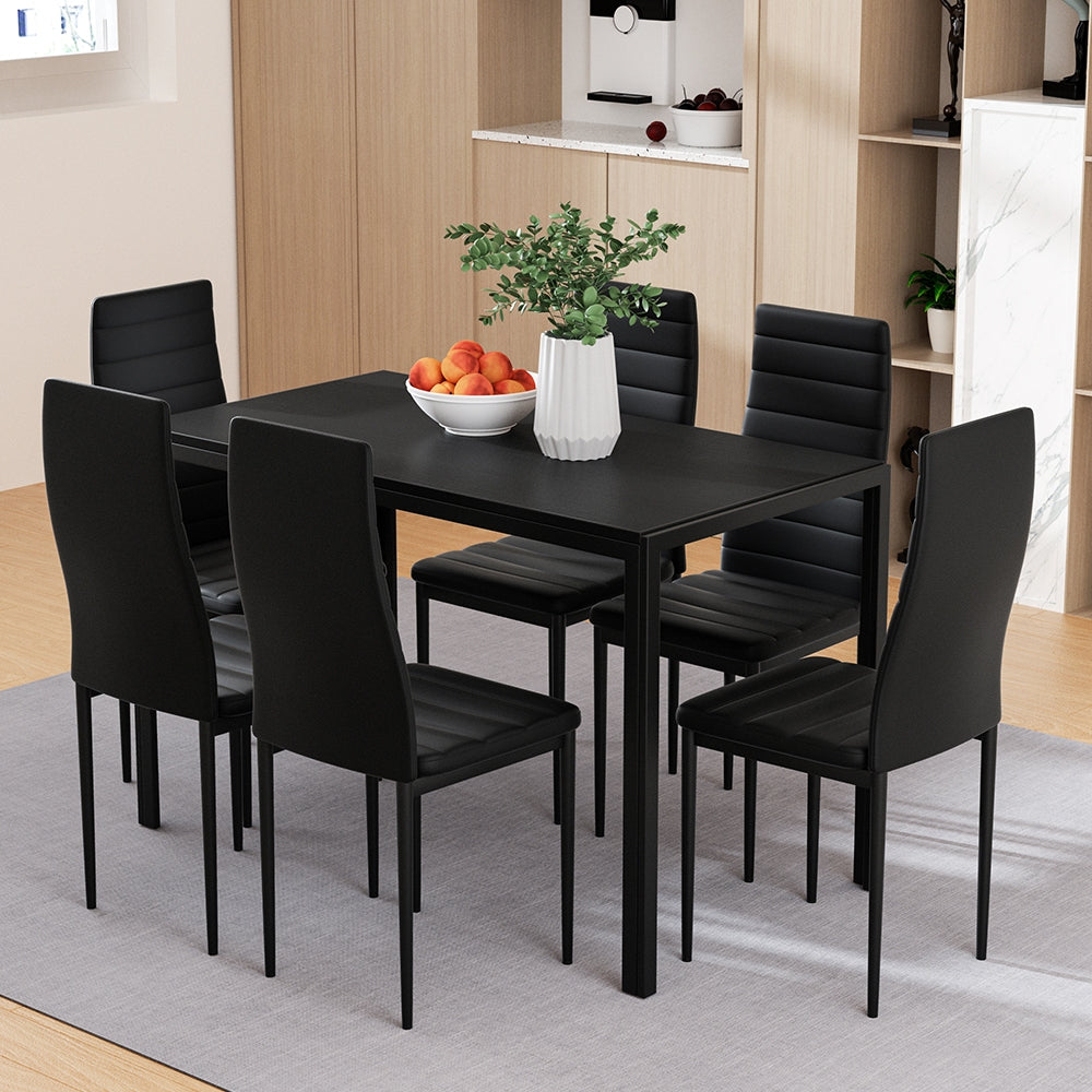 Marlook Dining Chairs and Table Dining Set 6 Chair Set Of 7 Black