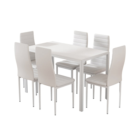 Marlook Dining Chairs and Table Dining Set 6 Chair Set Of 7 White
