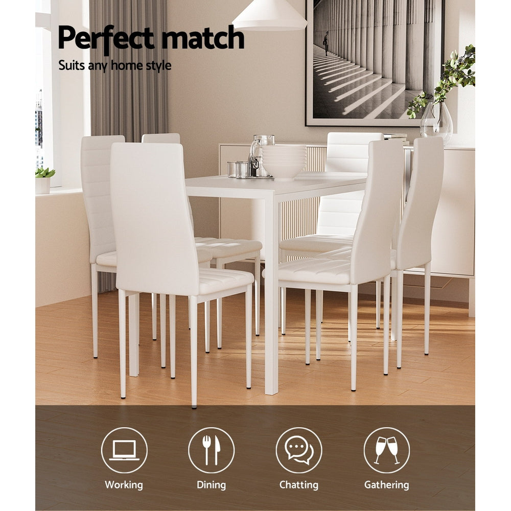 Marlook Dining Chairs and Table Dining Set 6 Chair Set Of 7 White