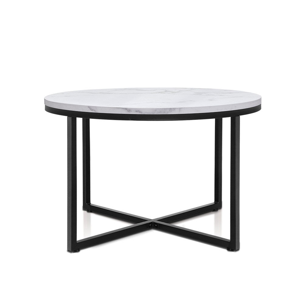 Marlook Coffee Table Round 70CM Marbel Effect
