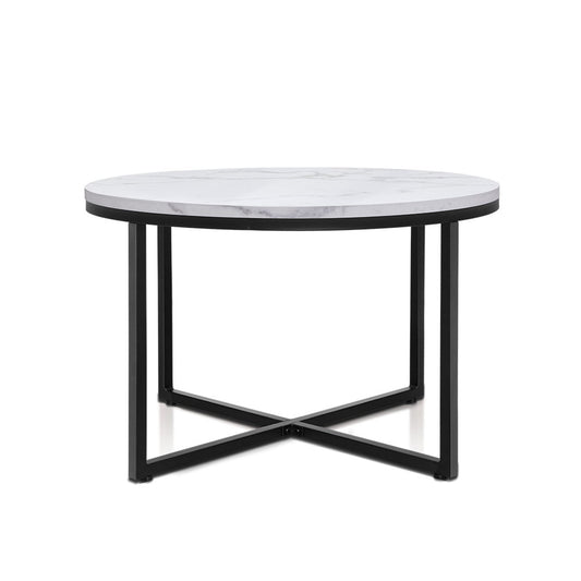 Marlook Coffee Table Round 70CM Marbel Effect