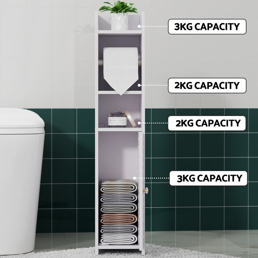 Marlook Bathroom Cabinet Toilet Roll Holder Tissue Organizer 3 Tier Floor Cabinet