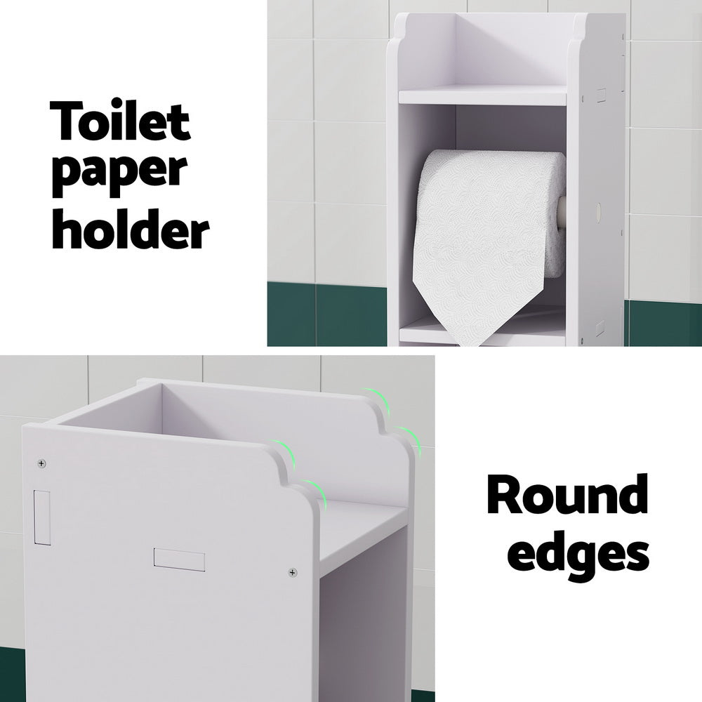 Marlook Bathroom Cabinet Toilet Roll Holder Tissue Organizer 3 Tier Floor Cabinet