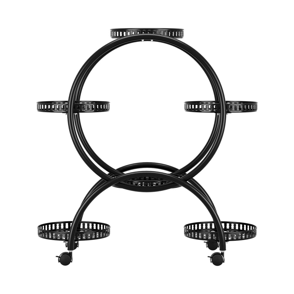 Marlook Plant Stand 6 Tier Metal Flower Pot Rack Wheels
