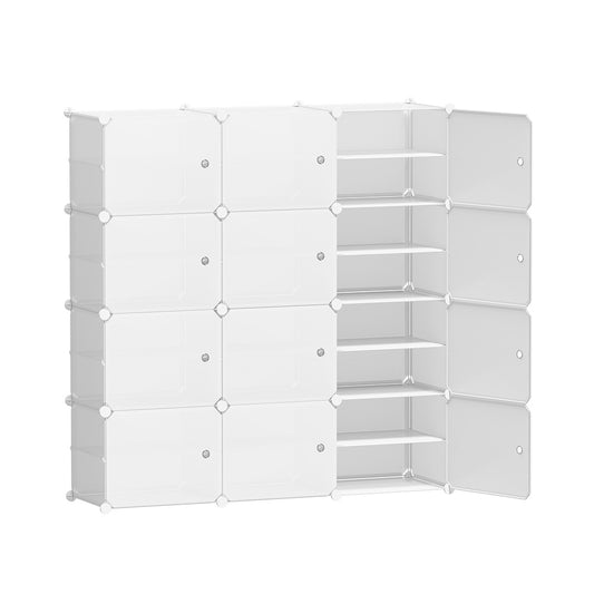 Marlook Shoe Box Rack DIY 12 Storage Cube Stackable White