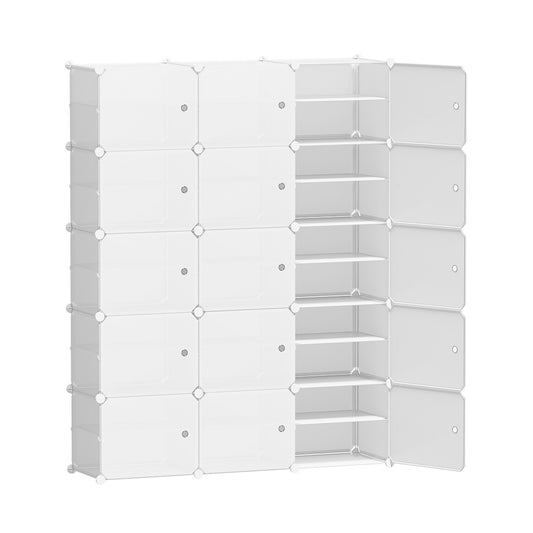 Marlook Shoe Box Rack DIY 15 Storage Cube Stackable White
