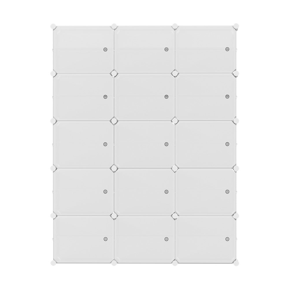 Marlook Shoe Box Rack DIY 15 Storage Cube Stackable White