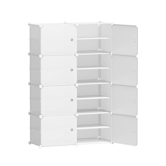 Marlook Shoe Box DIY Set of 8 Storage Cube Stackable White