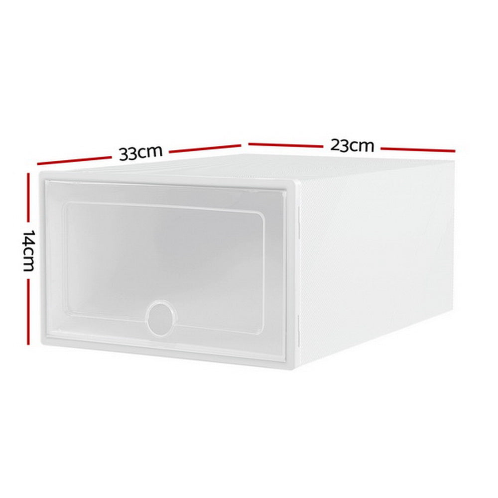 Marlook Shoe Box Rack DIY Set of 12 Stackable White Abel