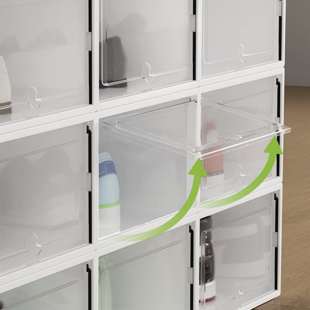 Marlook Shoe Box Rack DIY Set of 12 Stackable White Abel