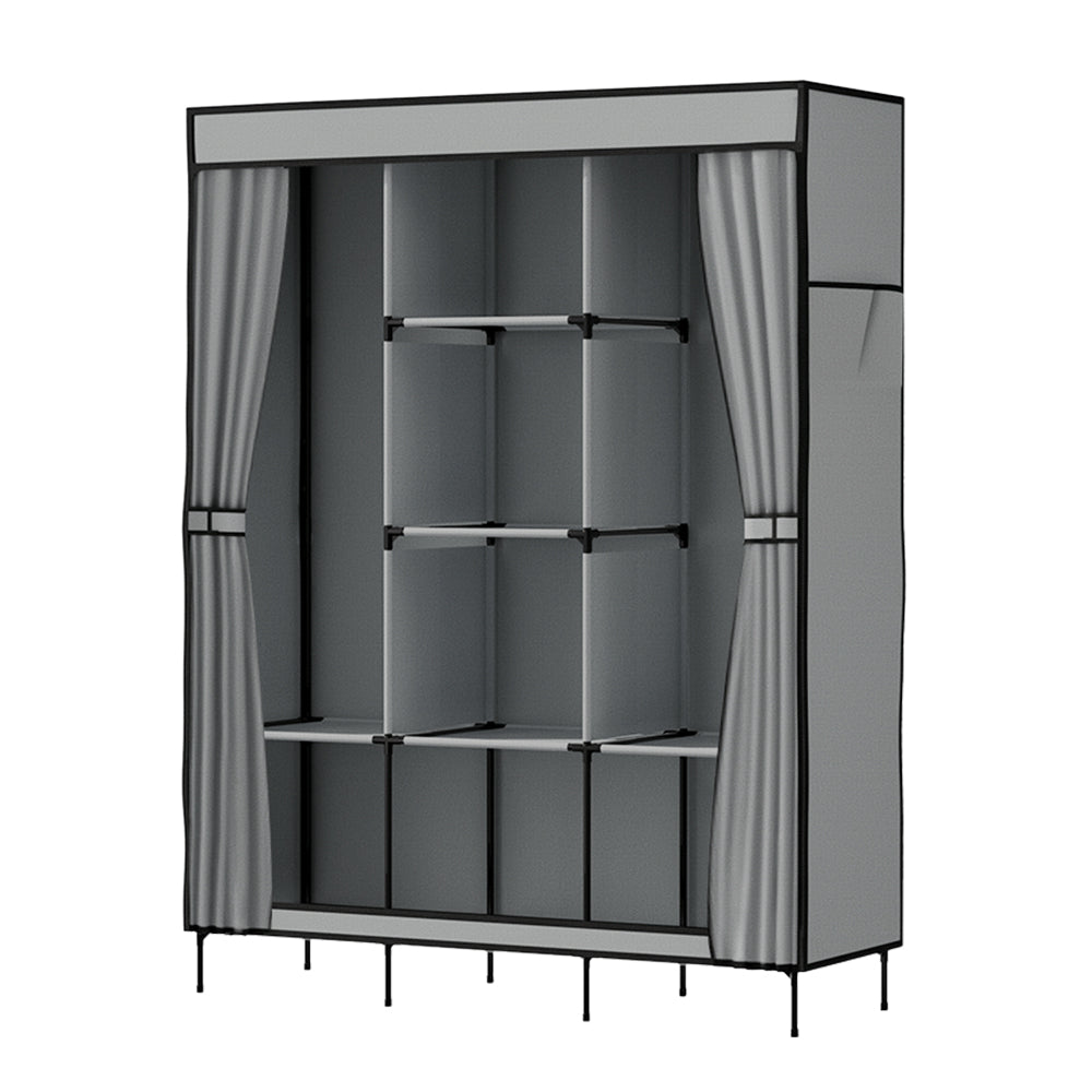 Marlook Large Portable Clothes Closet Wardrobe with Shelf Grey